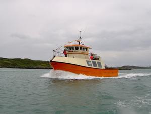 Cailn ir Ferry to Cape Clear Island at sea