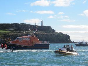 Alan Massey with Baltimore Beacon in foreground