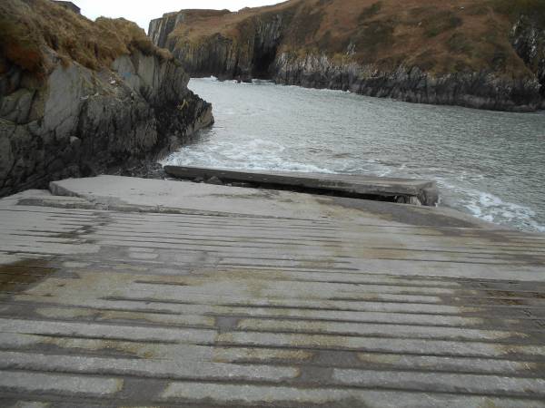 Storm damaged slip on Cape Clear Island