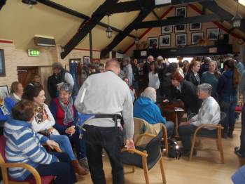 Crowd at book launch in Club